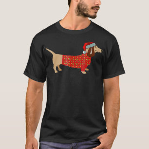 Christmas Weiner Daschund  Doie in Dog Dress T-Shirt