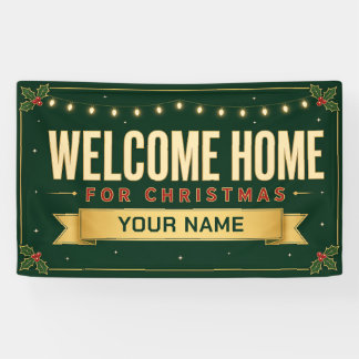 Christmas Welcome Home Custom Vinyl Banner 3' x 5'