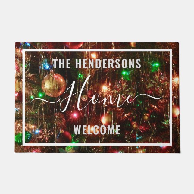 Christmas Welcome Personalised Doormat (Front)