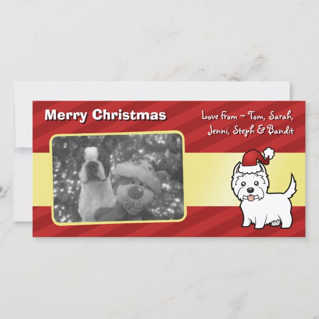 Christmas West Highland White Terrier Holiday Card (Front)