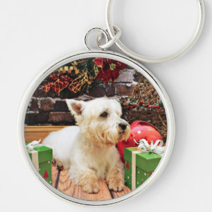 Christmas - Westie - Callie Key Ring