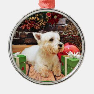 Christmas - Westie - Callie Metal Tree Decoration