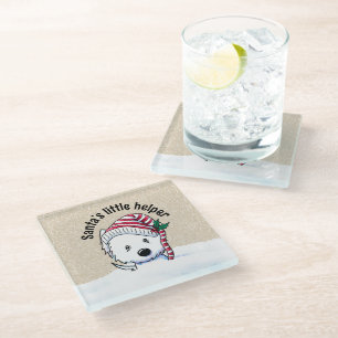 Christmas Westie Glass Coaster