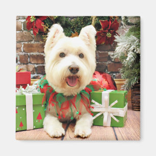 Christmas - Westie - Lucky Magnet