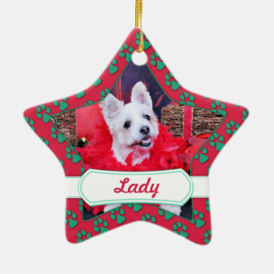 Christmas - WestieJack - Lady Ceramic Tree Decoration
