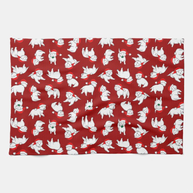 Christmas Westies Tea Towel (Horizontal)