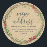 Christmas We've Moved Kraft New Address label<br><div class="desc">Christmas greenery we've moved moving announcement return address labels: let your friends and family know about your new address with these chic, modern and simple return address labels. Simply add your names and address in off-black elegant script calligraphy and stylish typography on a kraft paper background with a stylish touch...</div>