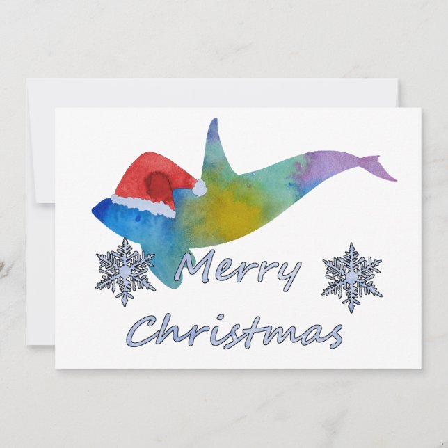 Christmas Whale Holiday Card (Front)