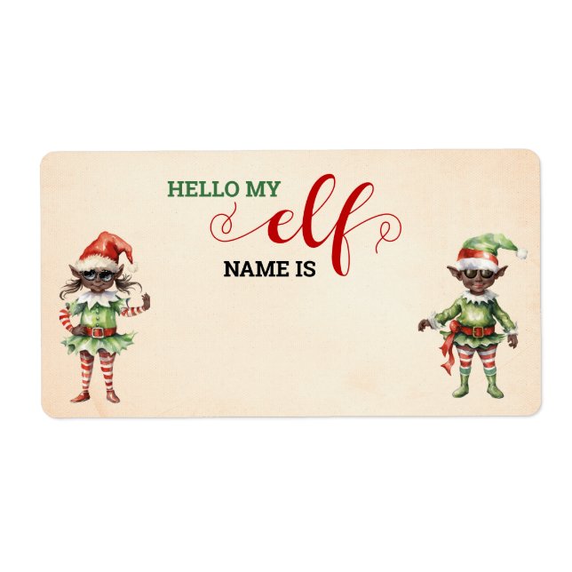 Christmas What is Your Elf Game Label (Front)