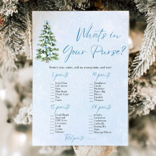 Christmas What's In Your Purse Baby Shower Game Invitation