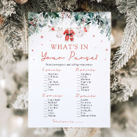 Christmas What's In Your Purse Baby Shower Game