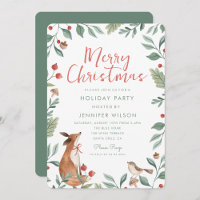 Christmas Whimsical Animals Greenery Party
