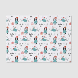 Christmas Whimsical Cartoon Dogs Tissue Paper