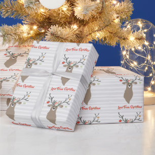 Christmas Whimsical Holiday Stag Personalised Wrapping Paper