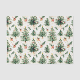 Christmas Whimsical Pine Trees Pattern Tissue Paper