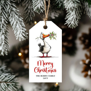 Christmas Whimsical Silly Goose Funny Gift Tags