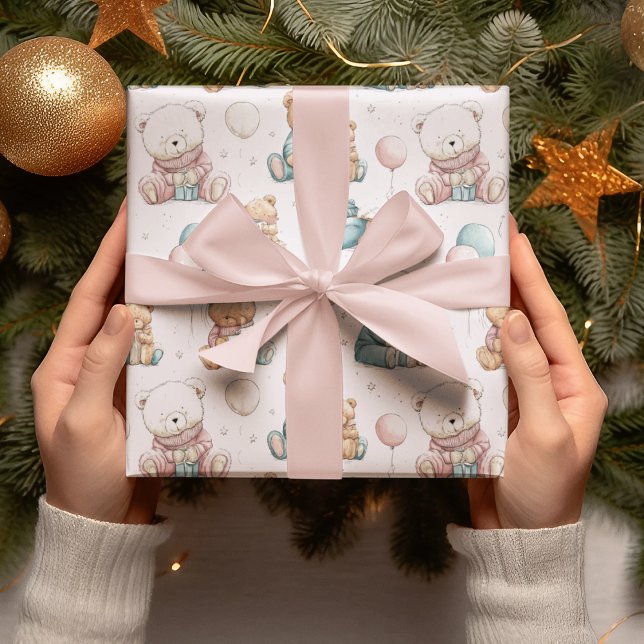 Christmas Whimsical Teddy Bears Wrapping Paper (Creator Uploaded)