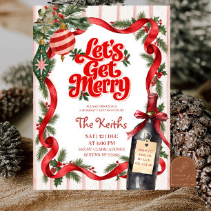 Christmas Whimsy Let's get merry holiday party Invitation