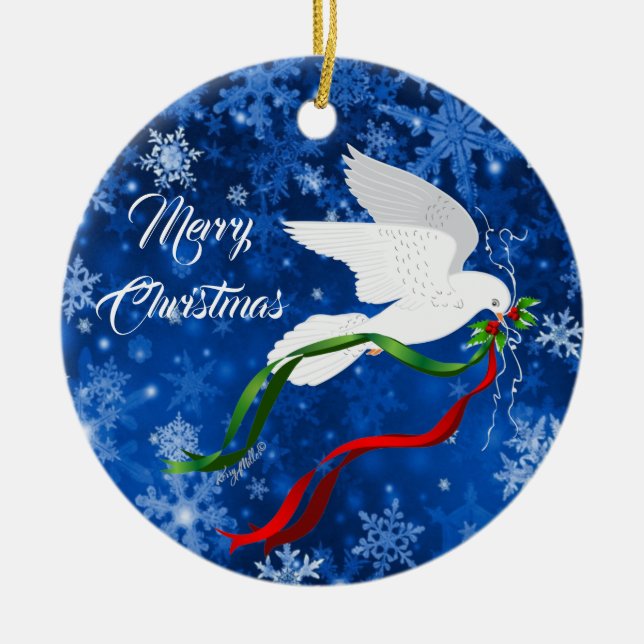 Christmas White Dove Ornament (Front)