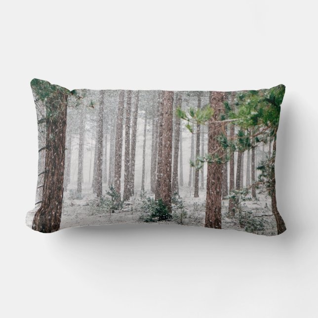 Christmas white Forest snow pillow (Front)