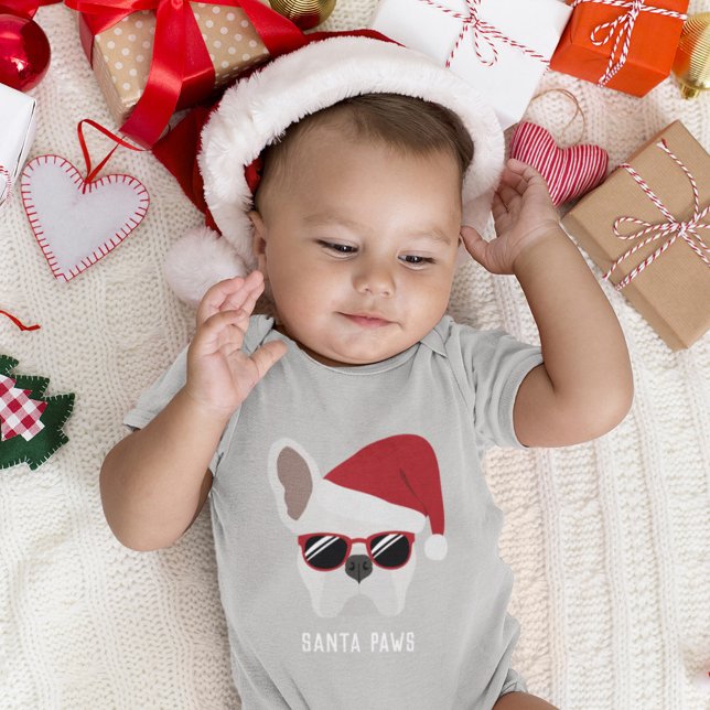 Christmas White French Bulldog Baby Bodysuit (Creator Uploaded)