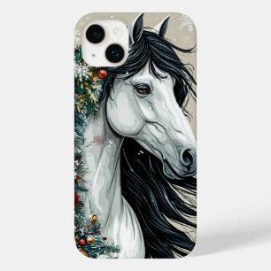 Christmas White Horse Winter Scene Case-Mate iPhone 14 Plus Case