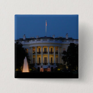 Christmas White House at Night in Washington DC 15 Cm Square Badge