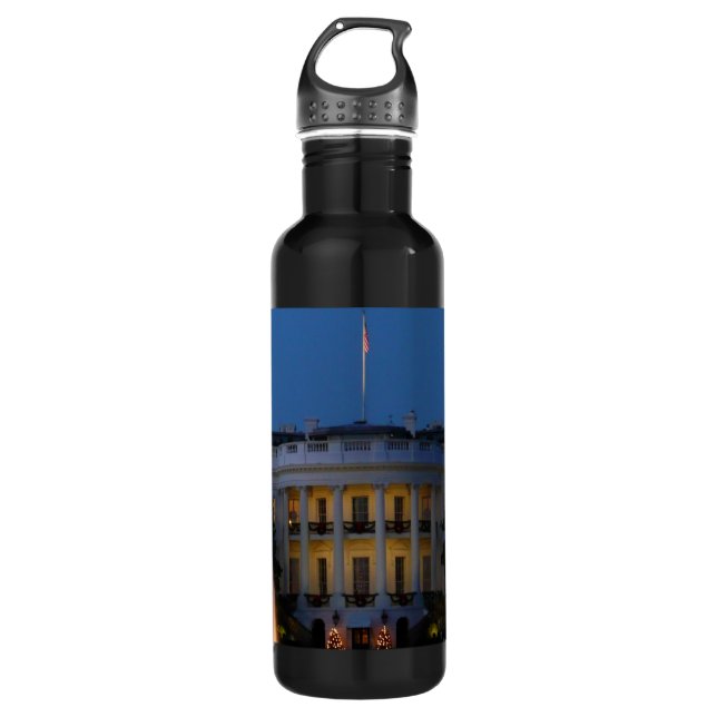 Christmas White House at Night in Washington DC 710 Ml Water Bottle (Front)