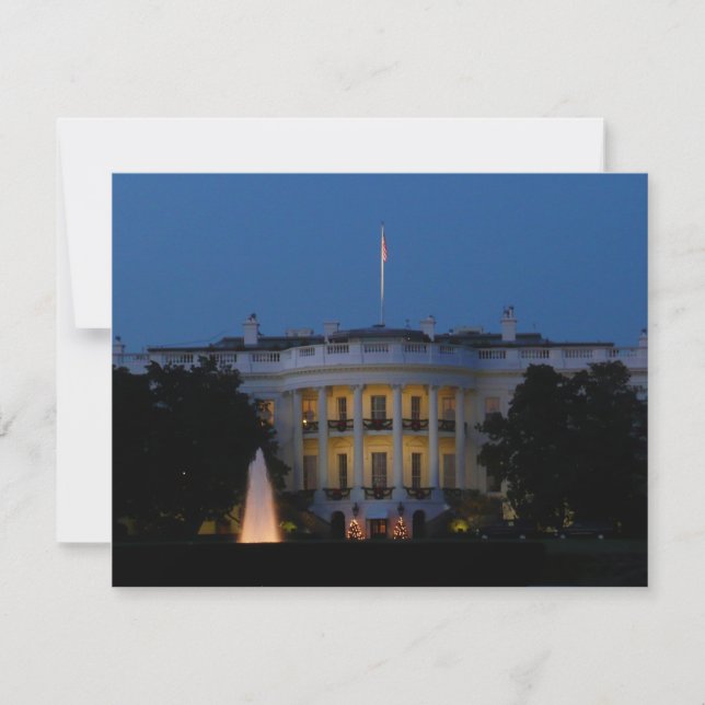 Christmas White House at Night in Washington DC Card (Front)