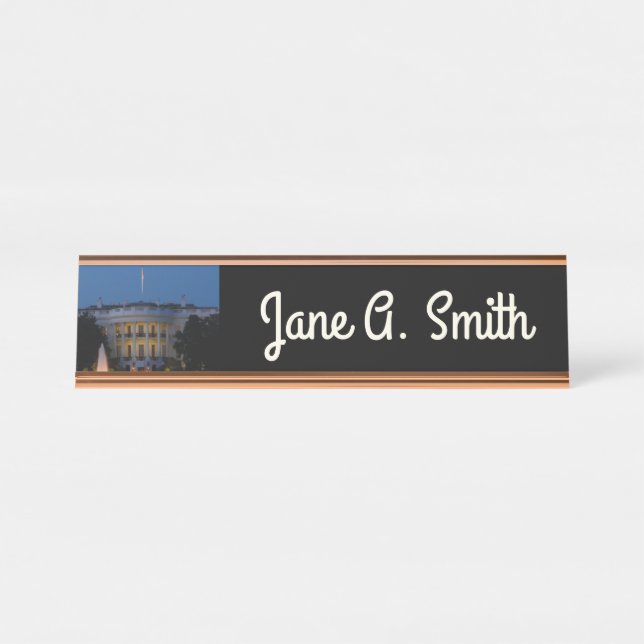 Christmas White House at Night in Washington DC Desk Name Plate (Front)