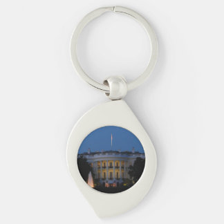 Christmas White House at Night in Washington DC Key Ring