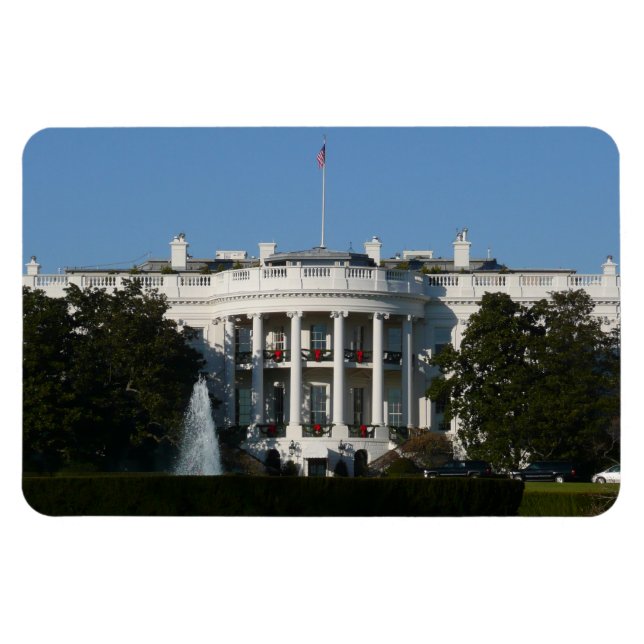 Christmas White House for Holidays Washington DC Magnet (Horizontal)