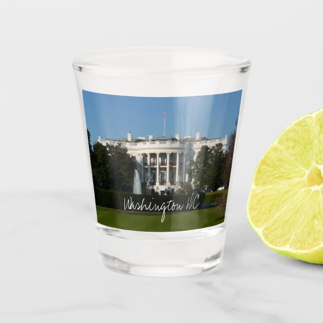 Christmas White House for Holidays Washington DC Shot Glass (Front)