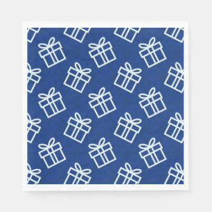 Christmas White Presents with Blue Background    Napkin