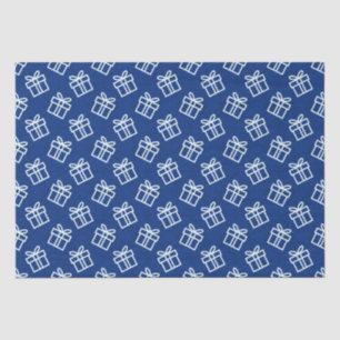 Christmas White Presents with Blue Background  Tissue Paper