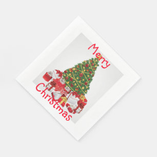 Christmas/White Standard Luncheon Napkin/Tree Napkin