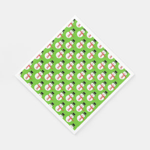 Christmas White Standard Napkin/Snowmen Napkin