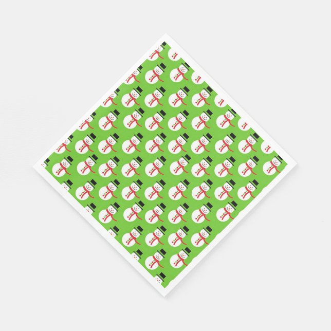 Christmas White Standard Napkin/Snowmen Napkin (Corner)