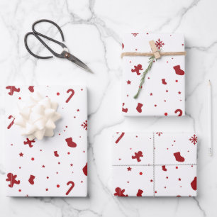 Christmas White Wrapping Paper Sheet
