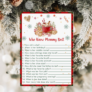 Christmas Who Knows Mummy Best Baby Shower Card