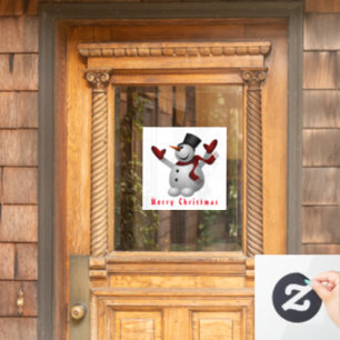 Christmas Window Cling Happy Snowman