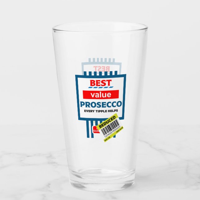 Christmas Wine And Sparkling Wine Labels Glass (Front)