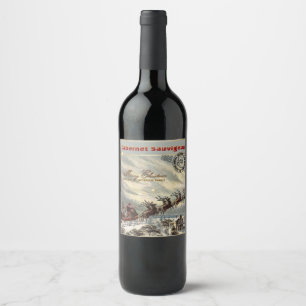 Christmas Wine delivered by Sleigh Label