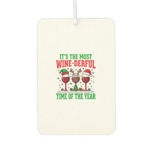Christmas Wine-Derful Red Wine Design Car Air Freshener