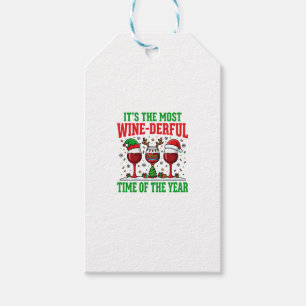 Christmas Wine-Derful Red Wine Design Gift Tags