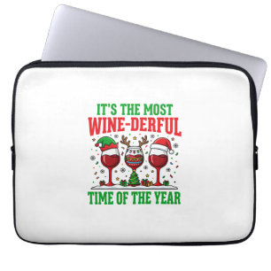 Christmas Wine-Derful Red Wine Design Laptop Sleeve
