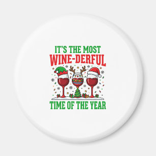 Christmas Wine-Derful Red Wine Design Magnet