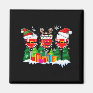 Christmas Wine - Funny Reindeer Santa Xmas Alcohol Magnet