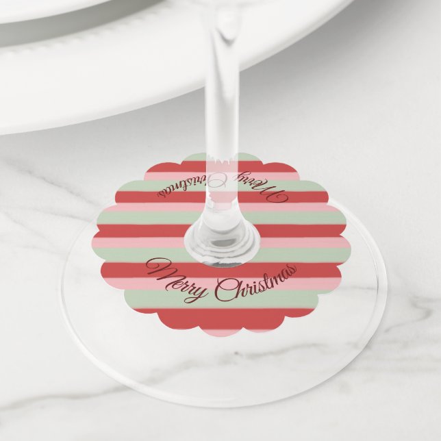 Christmas Wine Glass Decor Tag (Close Up)