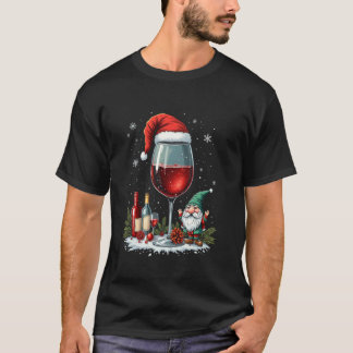 Christmas wine glass design T-Shirt